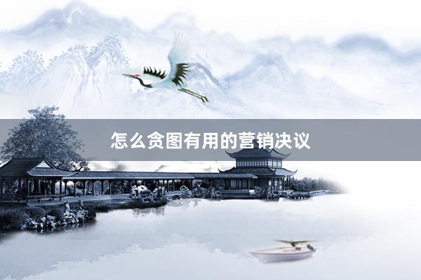 怎么贪图有用的营销决议